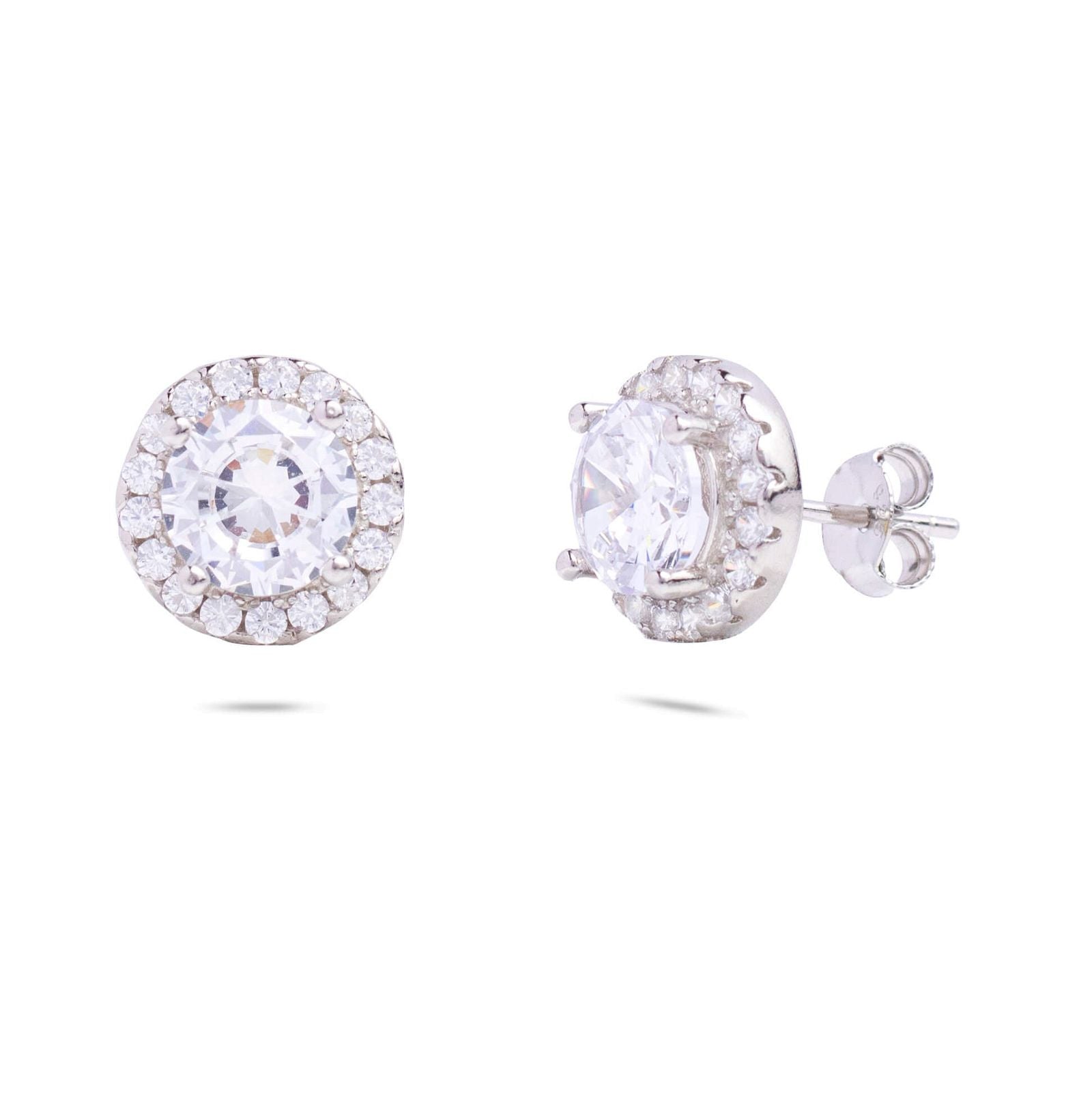 1 Carat Halo Solitare Stud - RishiRich Jewels