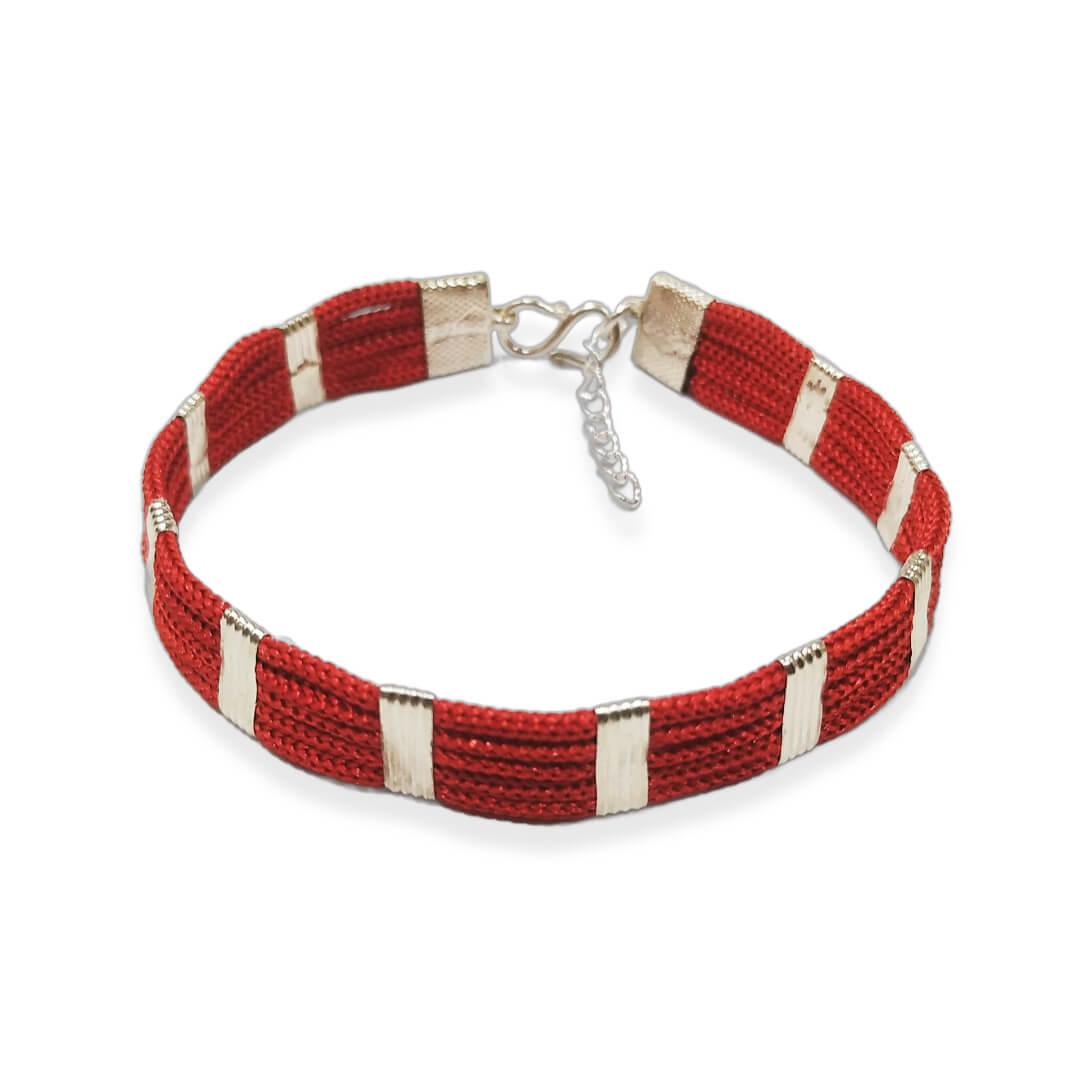 Crimson Silver Aamani Bracelet