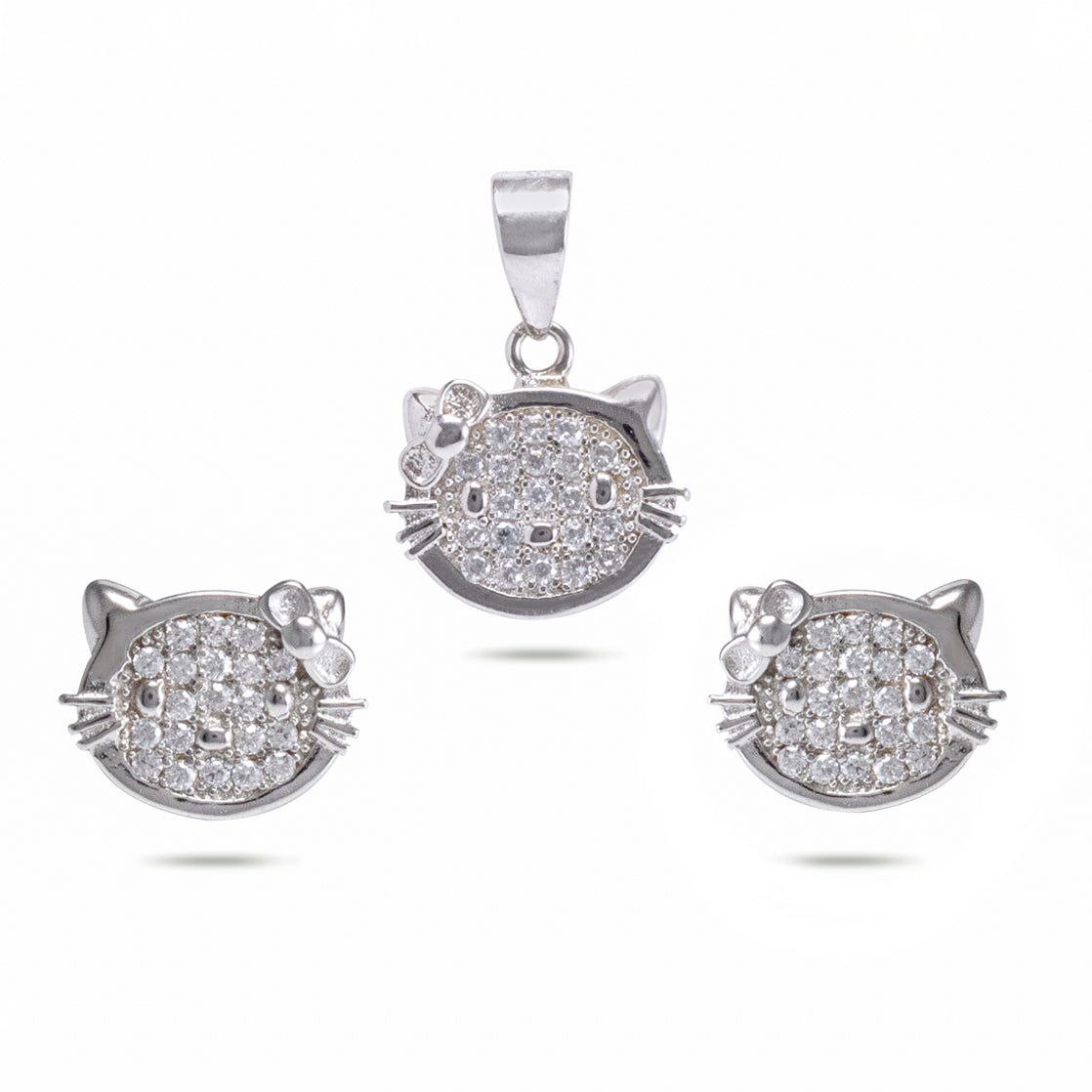 RRJ0024 Pure 925 Sterling Silver Pendant Set - RishiRich Jewels