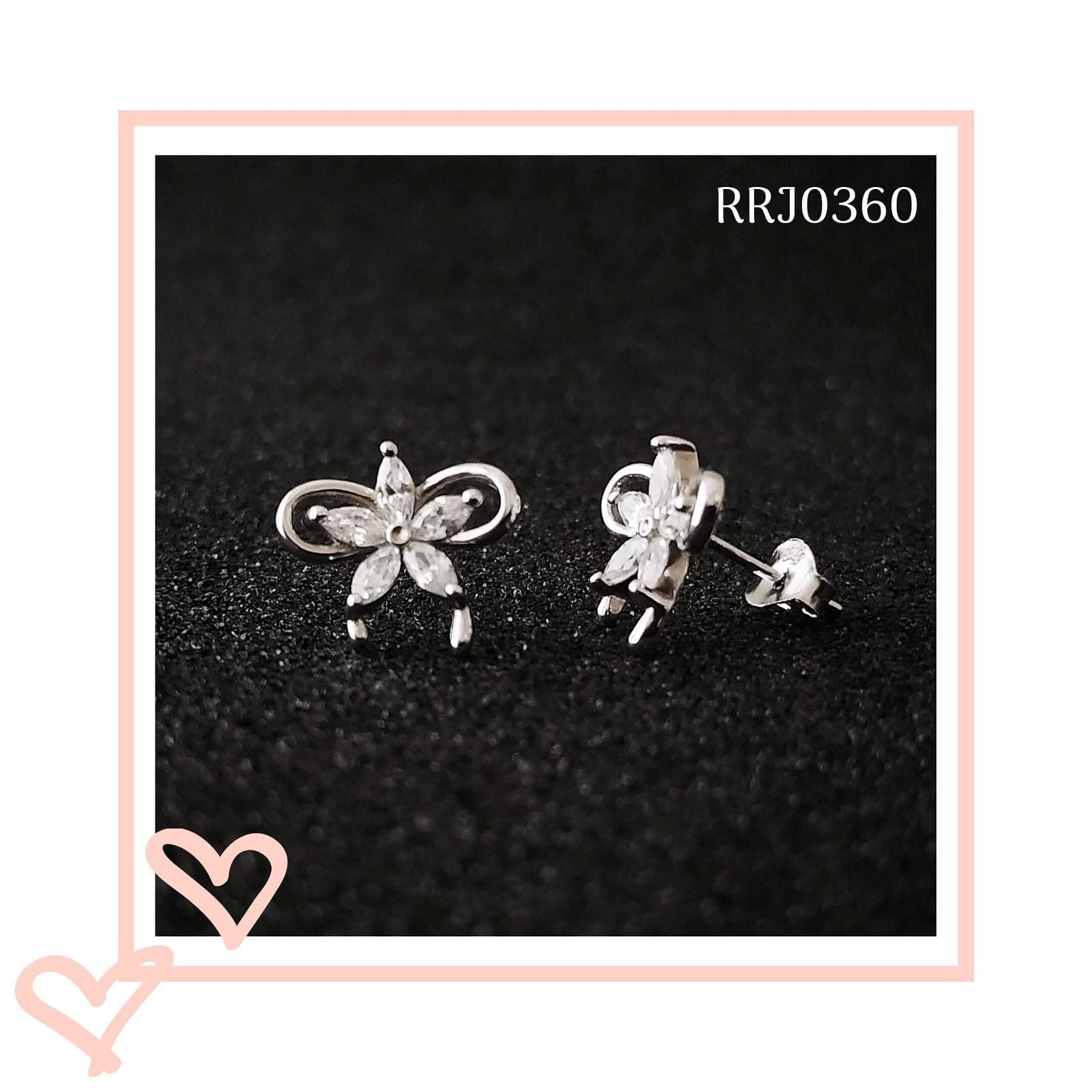 RRJ0360 Pure 925 Sterling Silver Stud - RishiRich Jewels