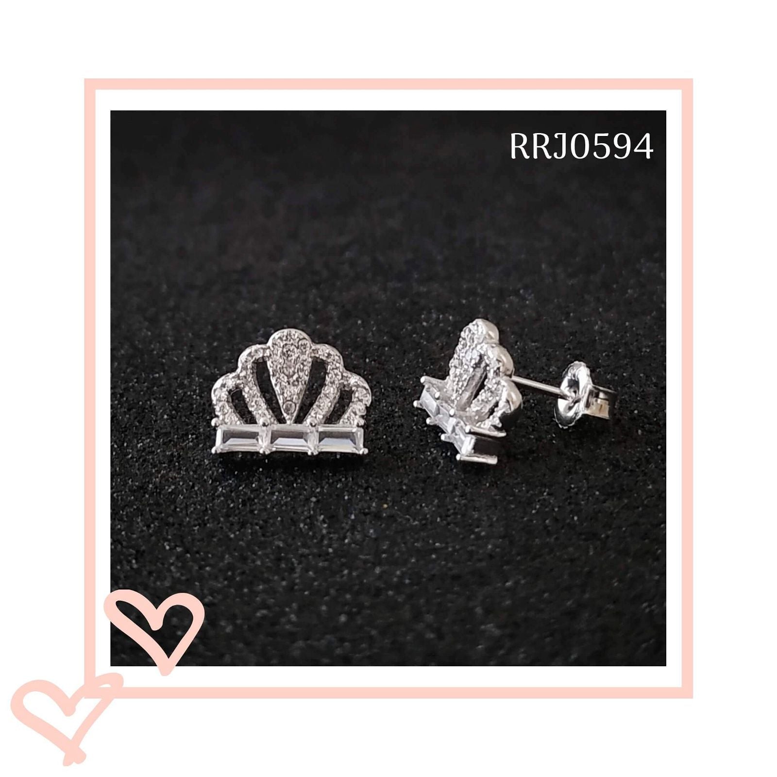 RRJ0594 Pure 925 Sterling Silver Stud - RishiRich Jewels