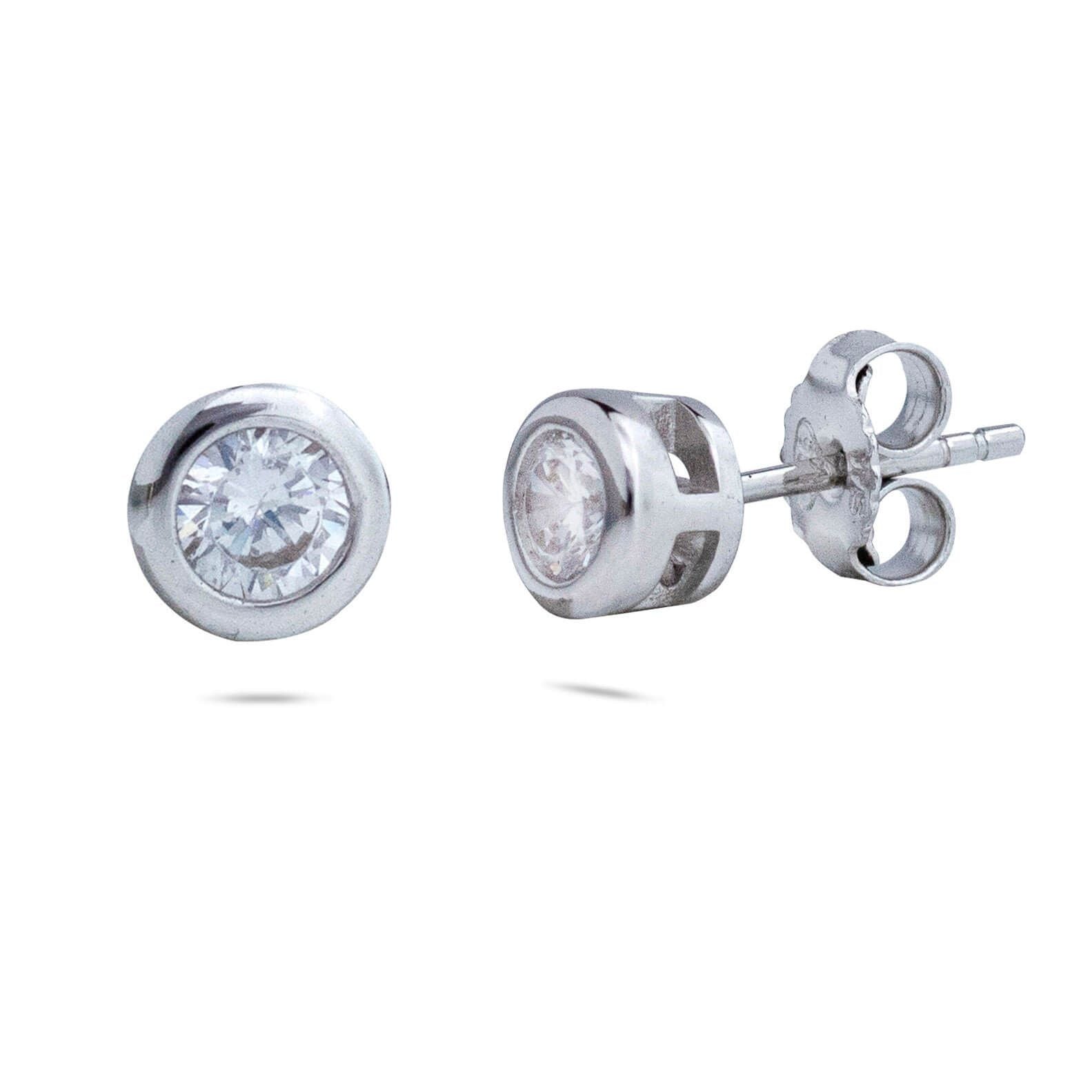 RRJ1021 Pure 925 Sterling Silver 0.5 Carat Solitaire Unisex Stud - RishiRich Jewels