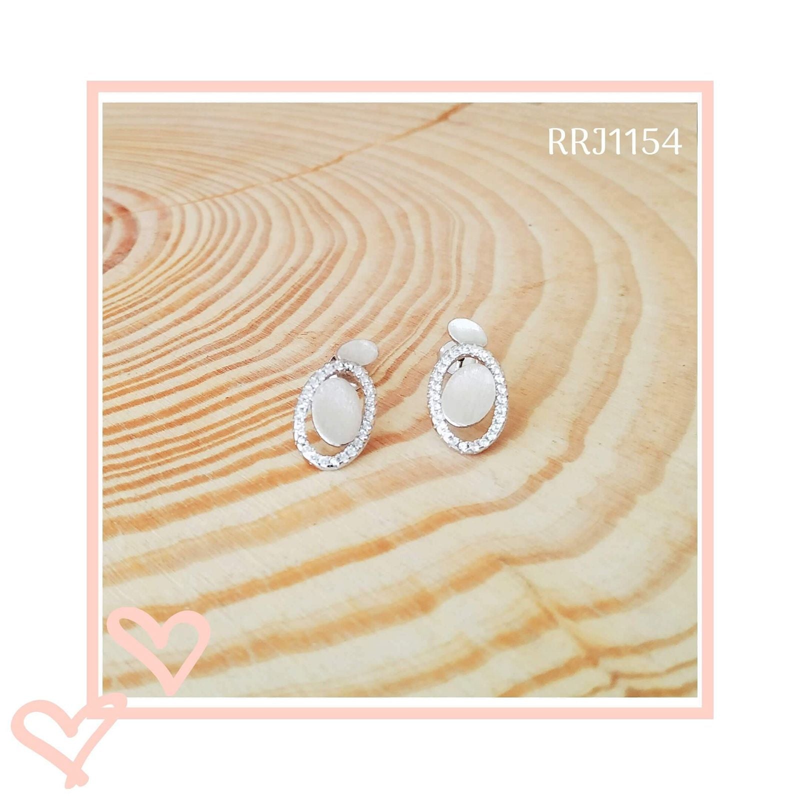 RRJ1154 Pure 925 Sterling Silver Stud - RishiRich Jewels