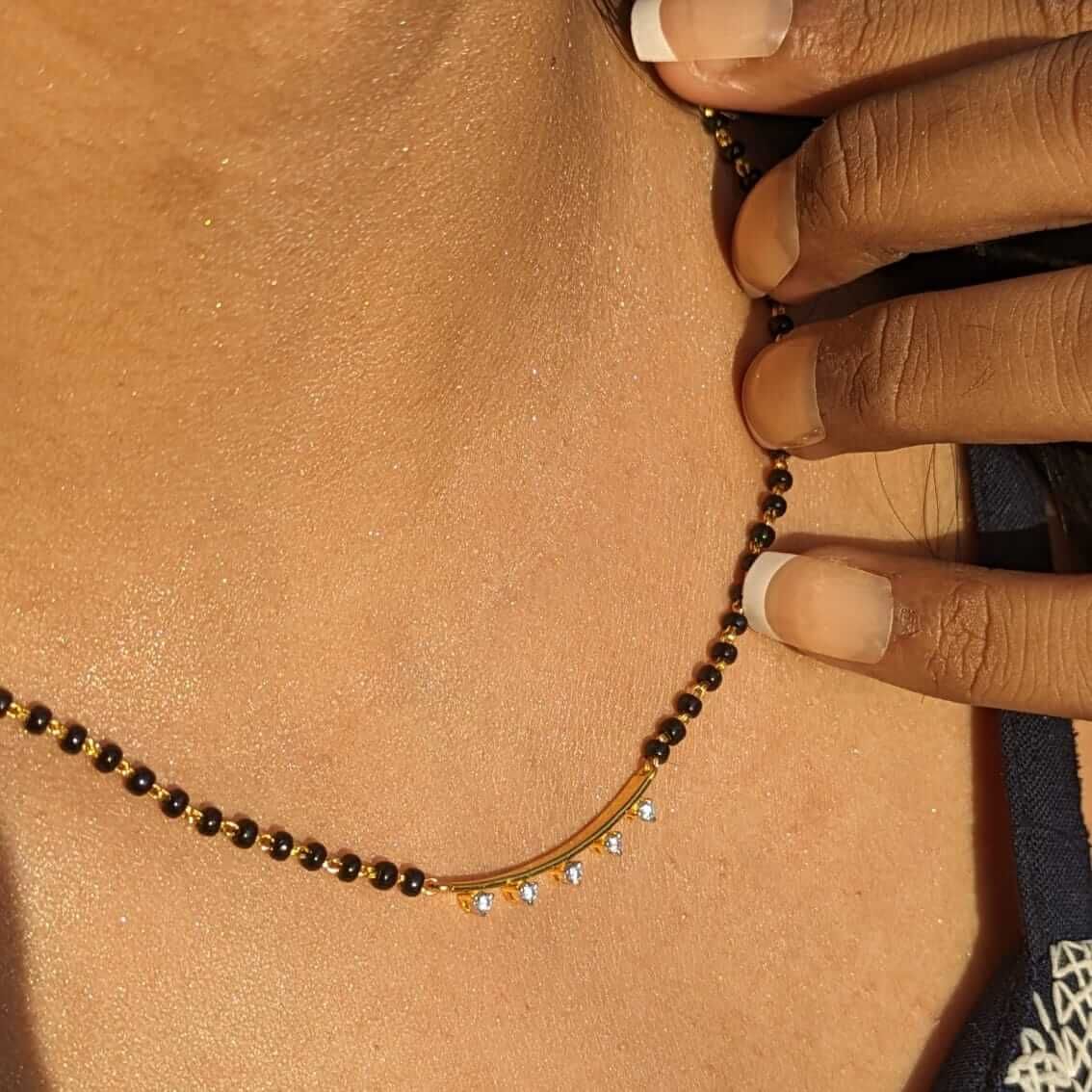 Starlit Silver Neck Mangalsutra - RishiRich Jewels