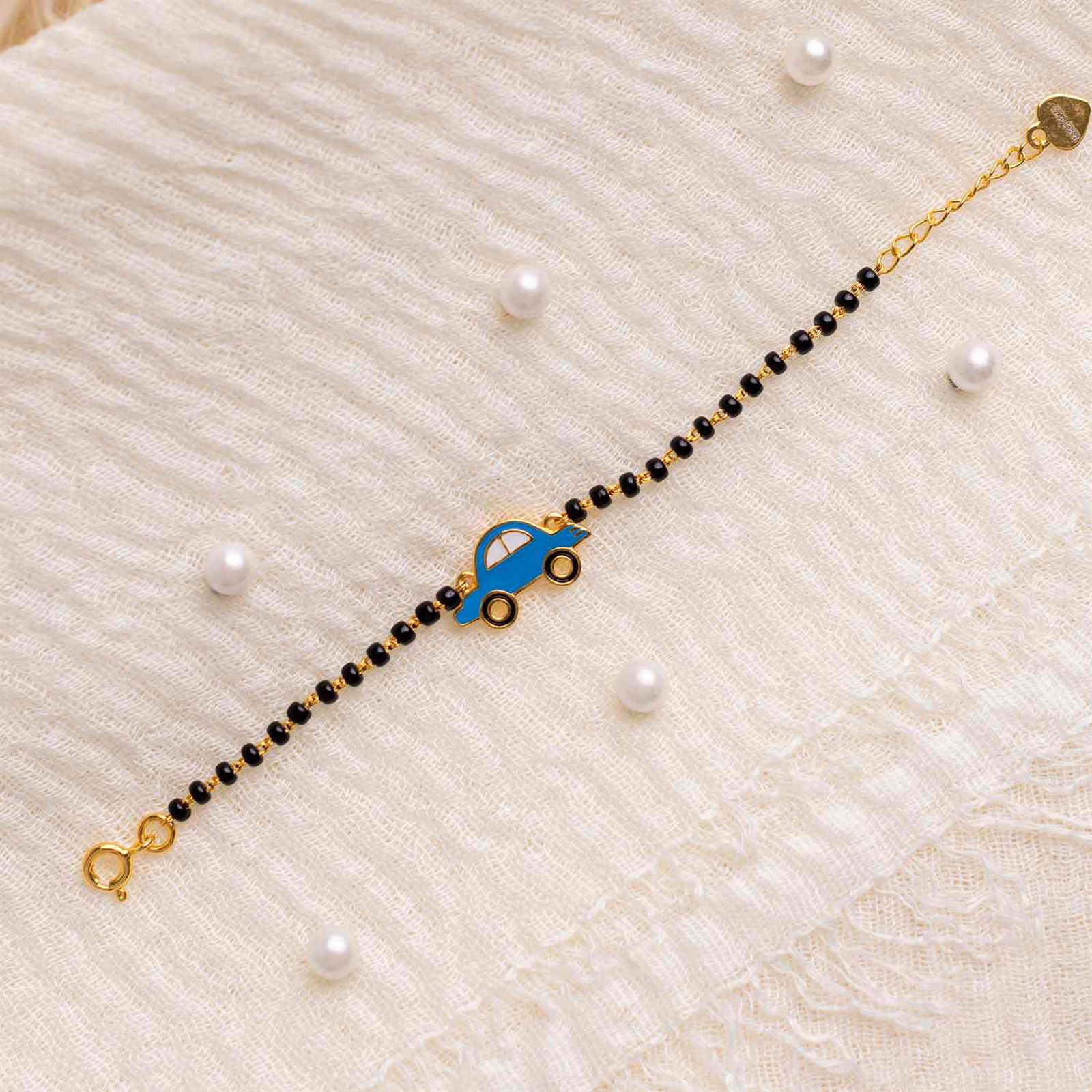 Toy Car Silver Baby Nazariya Bracelet - RishiRich Jewels