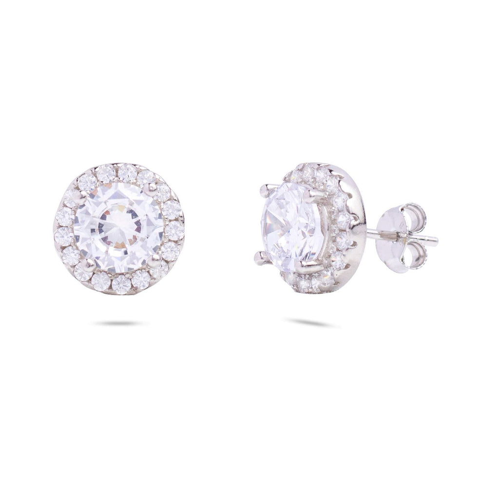 1 Carat Halo Solitare Stud - RishiRich Jewels