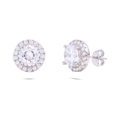 1 Carat Halo Solitare Stud - RishiRich Jewels
