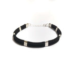 Aamani Mens Black Thread Silver Nazar Bracelet by RishiRich Jewels