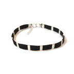 Aamani Mens Black Thread Silver Bracelet by RishiRich Jewels