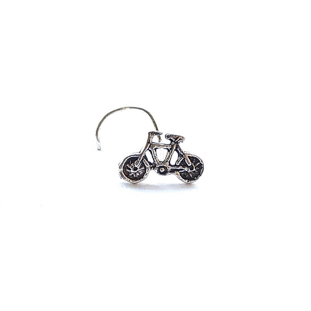 Bicycle Oxidised Silver Nose Pin - RishiRich Jewels