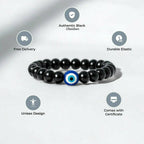 Black Obsidian Evil Eye Charm Bracelet