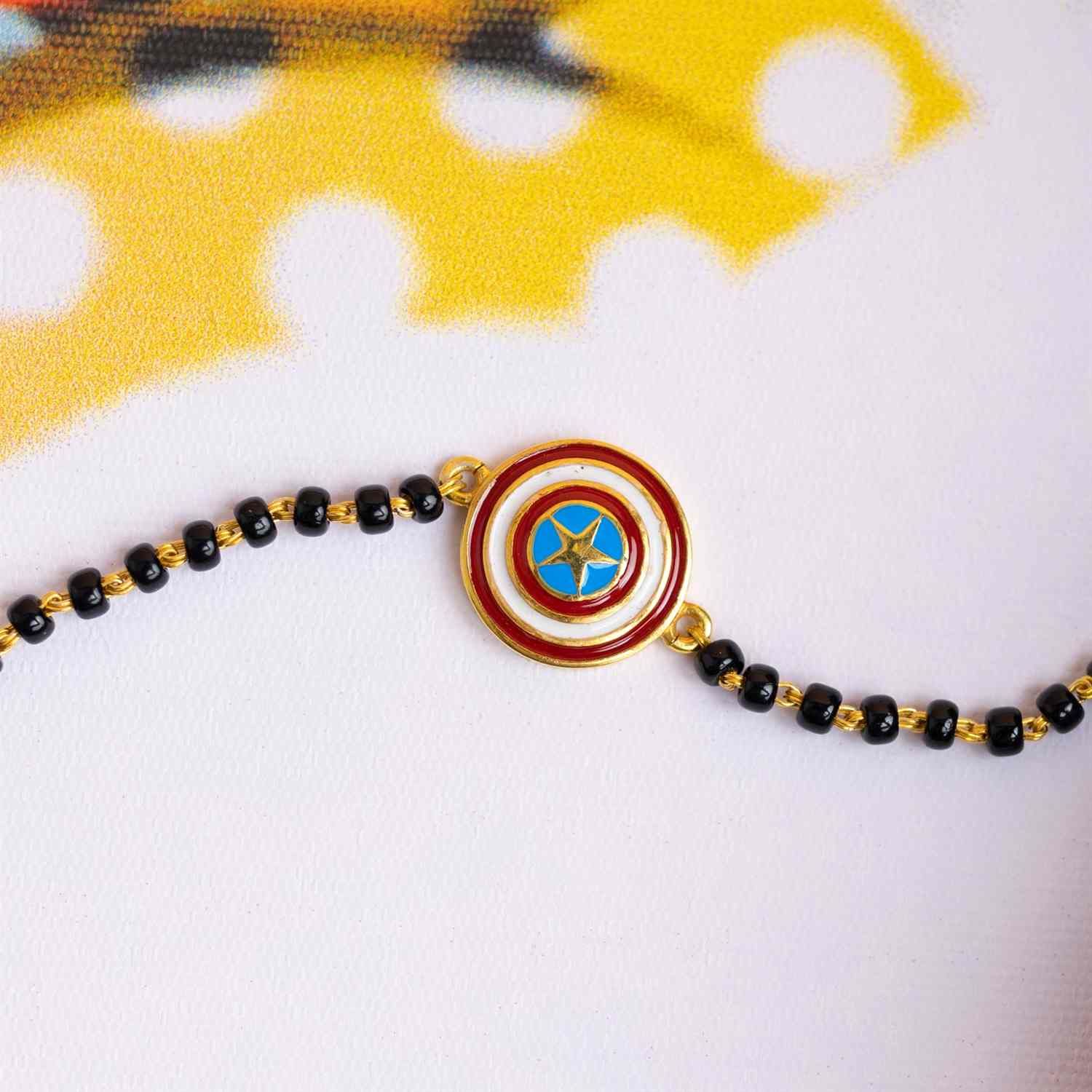 Captain America Shield Silver Baby Nazariya Bracelet - RishiRich Jewels