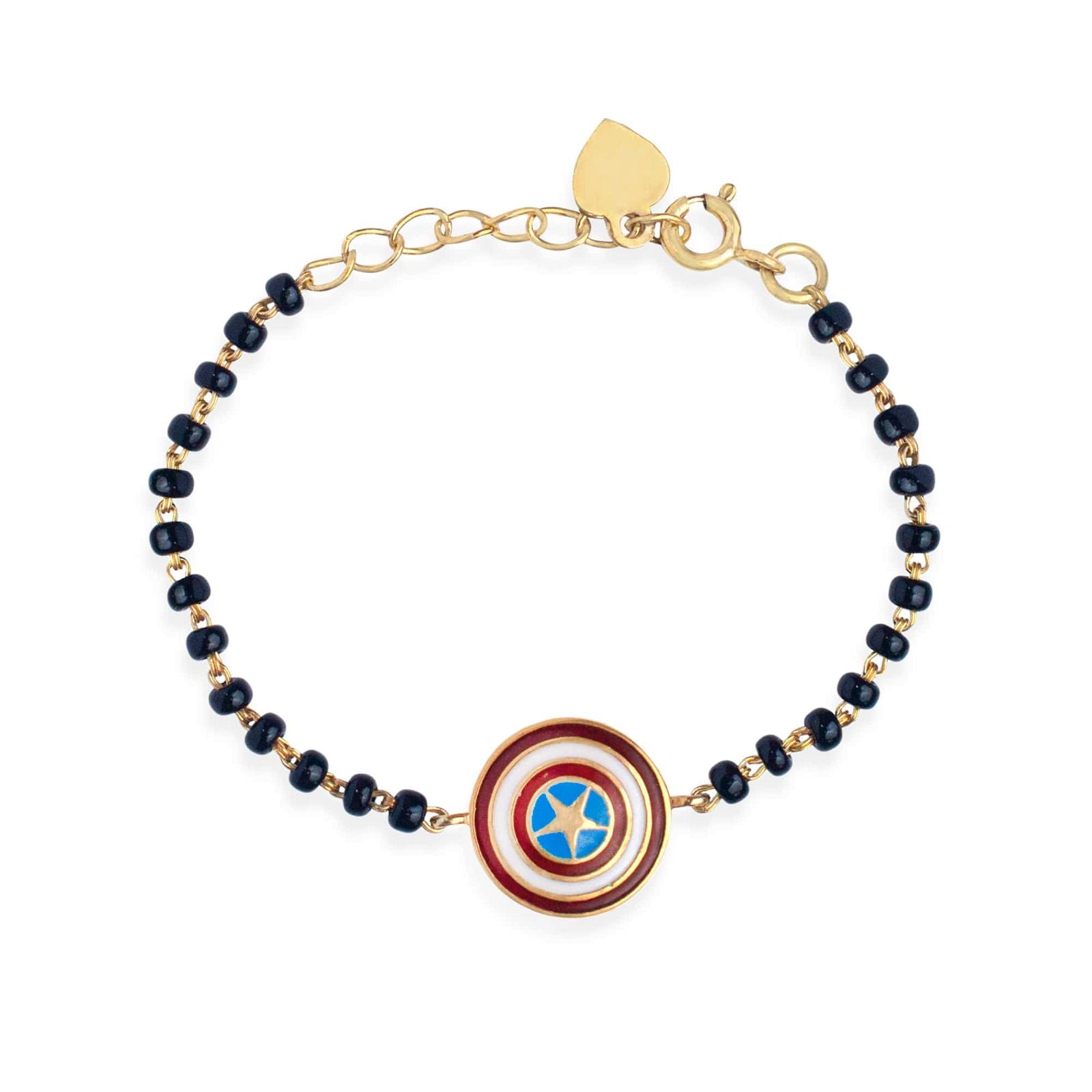 Captain America Shield Silver Baby Nazariya Bracelet - RishiRich Jewels