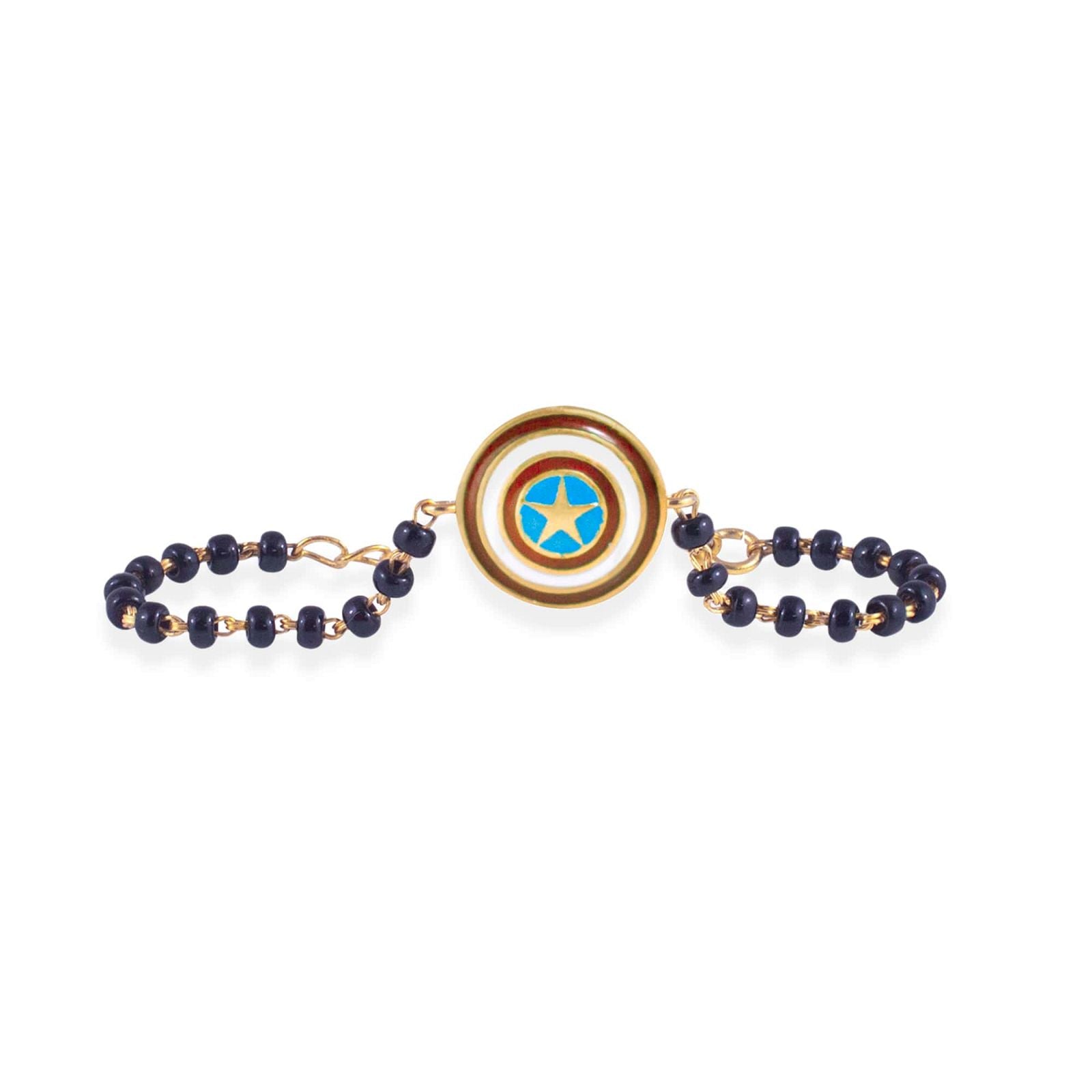 Captain America Shield Silver Baby Nazariya Bracelet - RishiRich Jewels