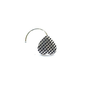 Checkered Oxidised Silver Nose Pin - RishiRich Jewels