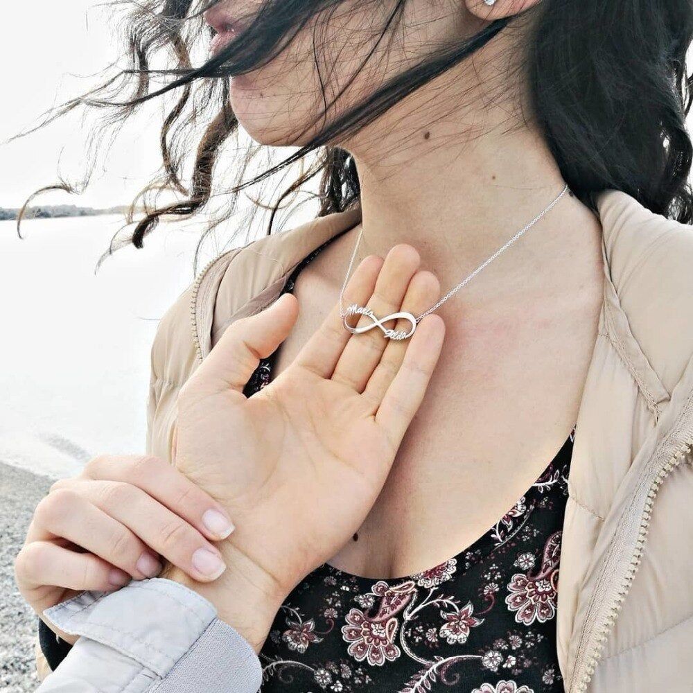 Couple Name Infinity Necklace - RishiRich Jewels