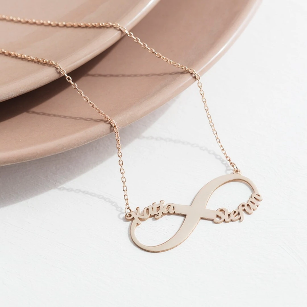Couple Name Infinity Necklace - RishiRich Jewels