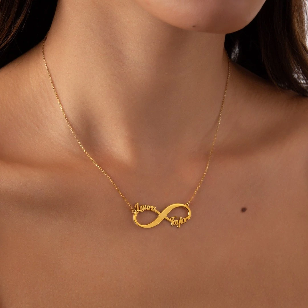 Couple Name Infinity Necklace - RishiRich Jewels