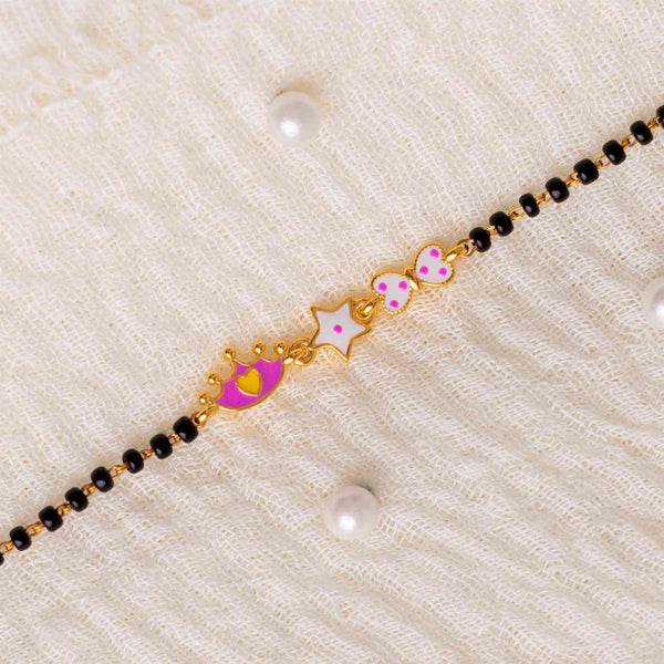 Crown, Star & Bow Silver Baby Nazariya Bracelet - RishiRich Jewels