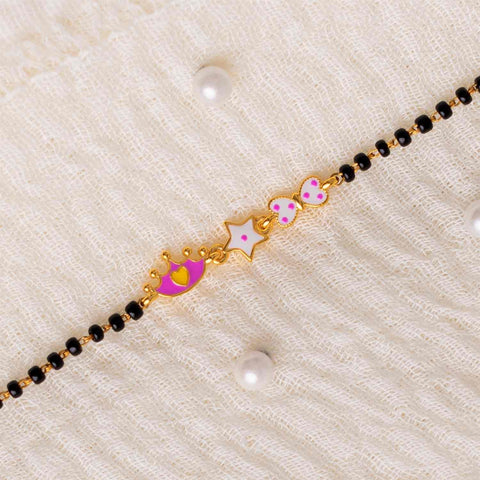 Crown, Star & Bow Silver Baby Nazariya Bracelet - RishiRich Jewels