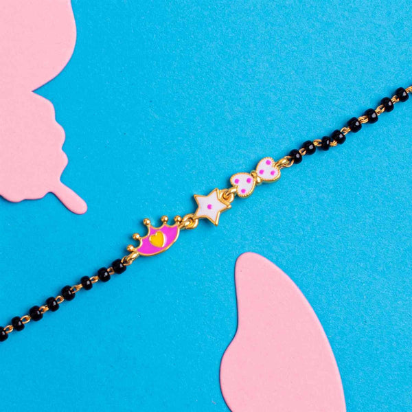 Crown, Star & Bow Silver Baby Nazariya Bracelet - RishiRich Jewels