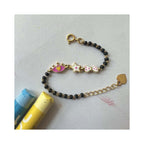 Crown, Star & Bow Silver Baby Nazariya Bracelet - RishiRich Jewels