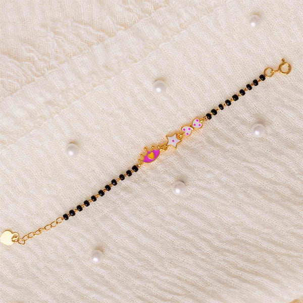 Crown, Star & Bow Silver Baby Nazariya Bracelet - RishiRich Jewels