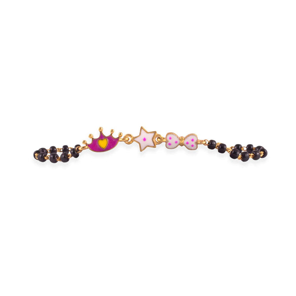 Crown, Star & Bow Silver Baby Nazariya Bracelet - RishiRich Jewels