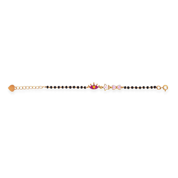 Crown, Star & Bow Silver Baby Nazariya Bracelet - RishiRich Jewels