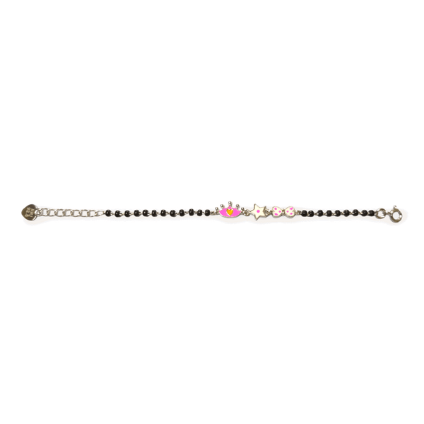 Crown, Star & Bow Silver Baby Nazariya Bracelet - RishiRich Jewels
