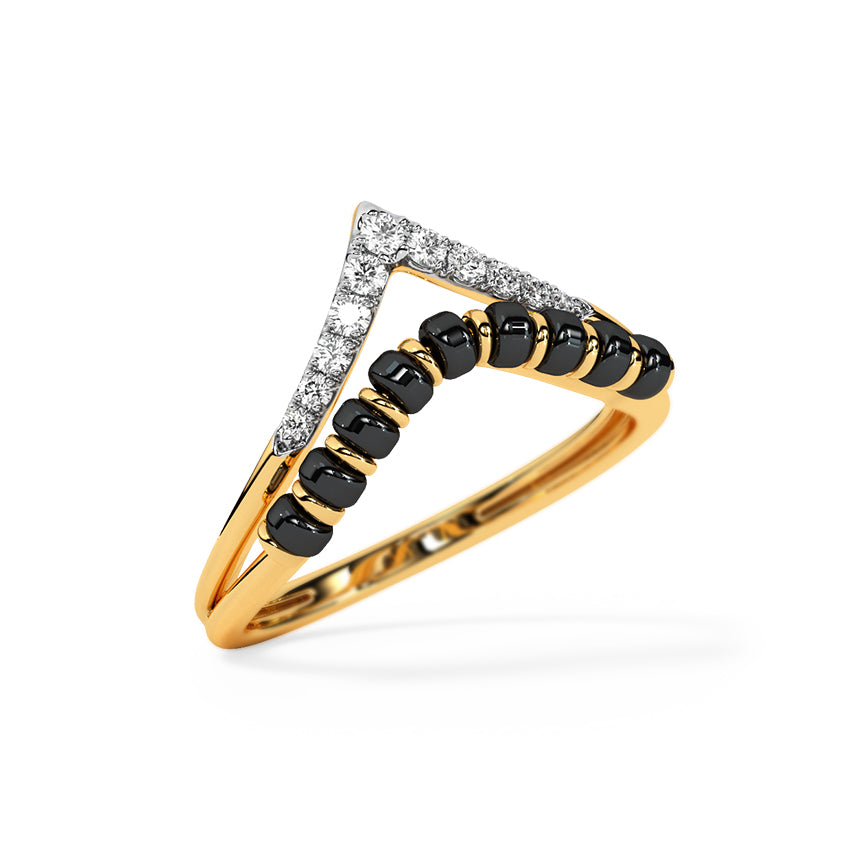 Crown Mangalsutra Ring – 92.5 Silver with American Diamonds | Made to ...