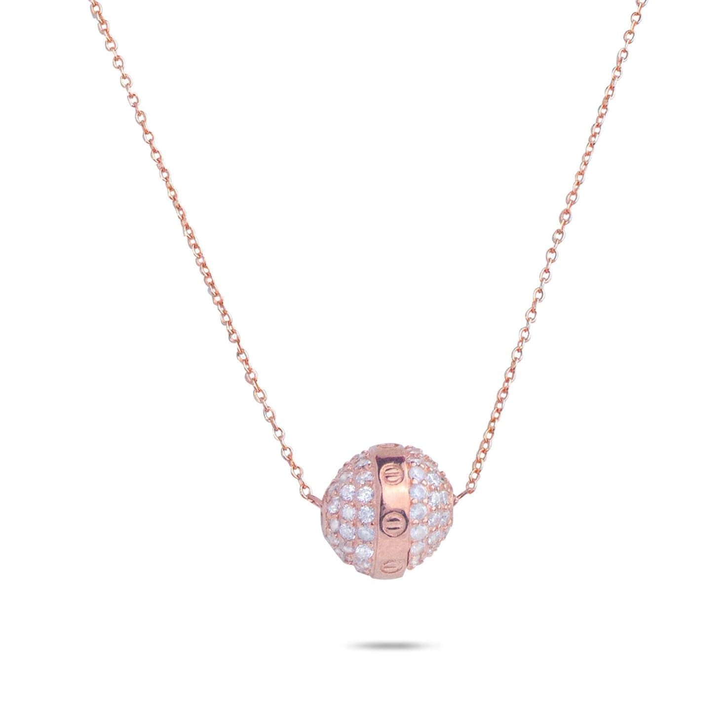 Diamond Line Ball Necklace - RishiRich Jewels