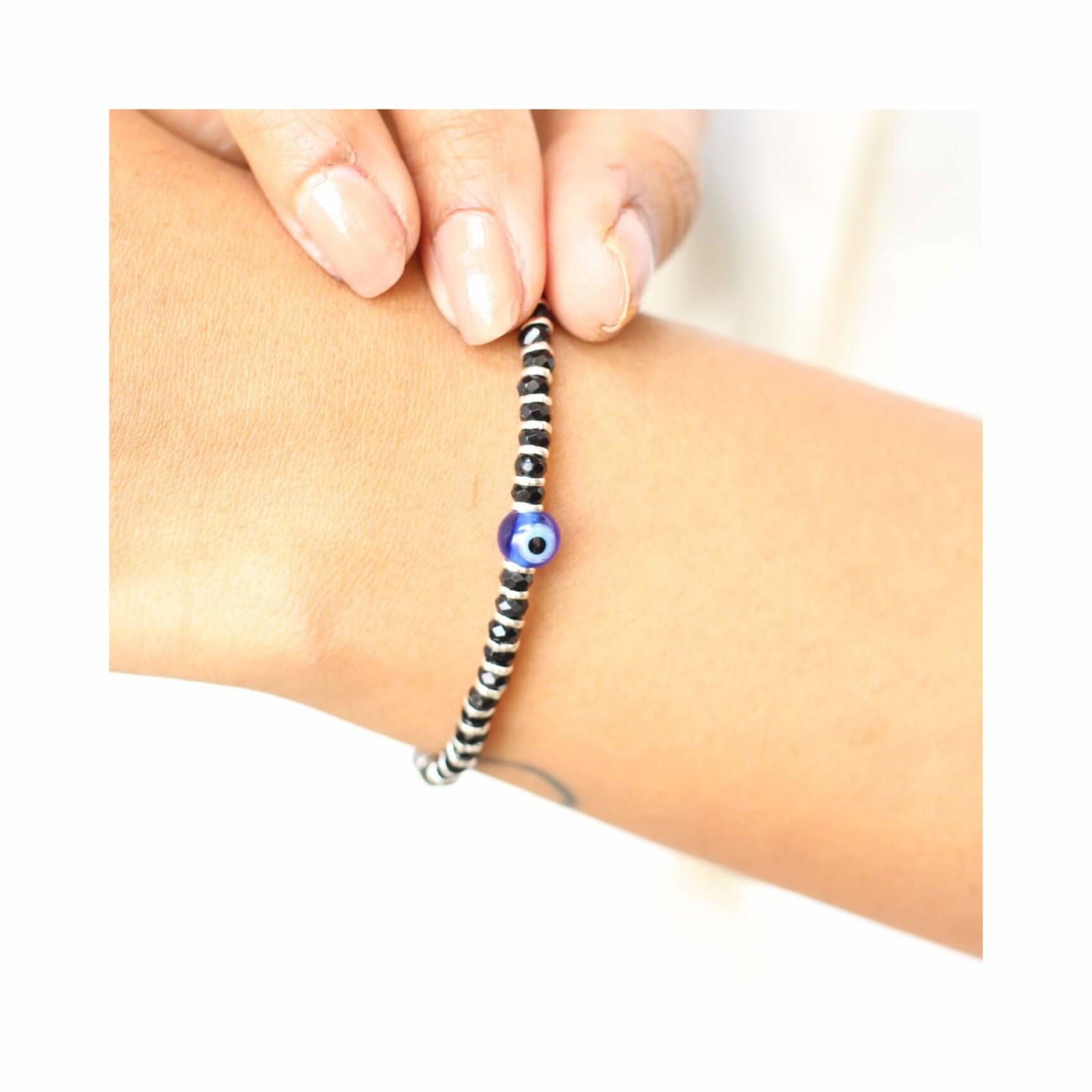 Evil Eye Silver Nazariya Bracelet - RishiRich Jewels