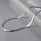 Elegant Flat Snake Chain Sterling Silver Anklet for Women - Minimalist Design in 92.5% Pure Silver