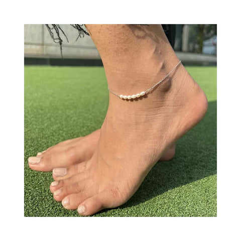 Freshwater Suji Pearl Anklet - RishiRich Jewels