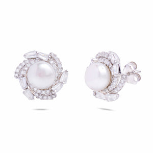 Galaxy Freshwater Pearl Stud - RishiRich Jewels