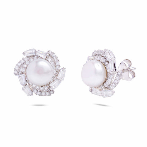 Galaxy Freshwater Pearl Stud - RishiRich Jewels