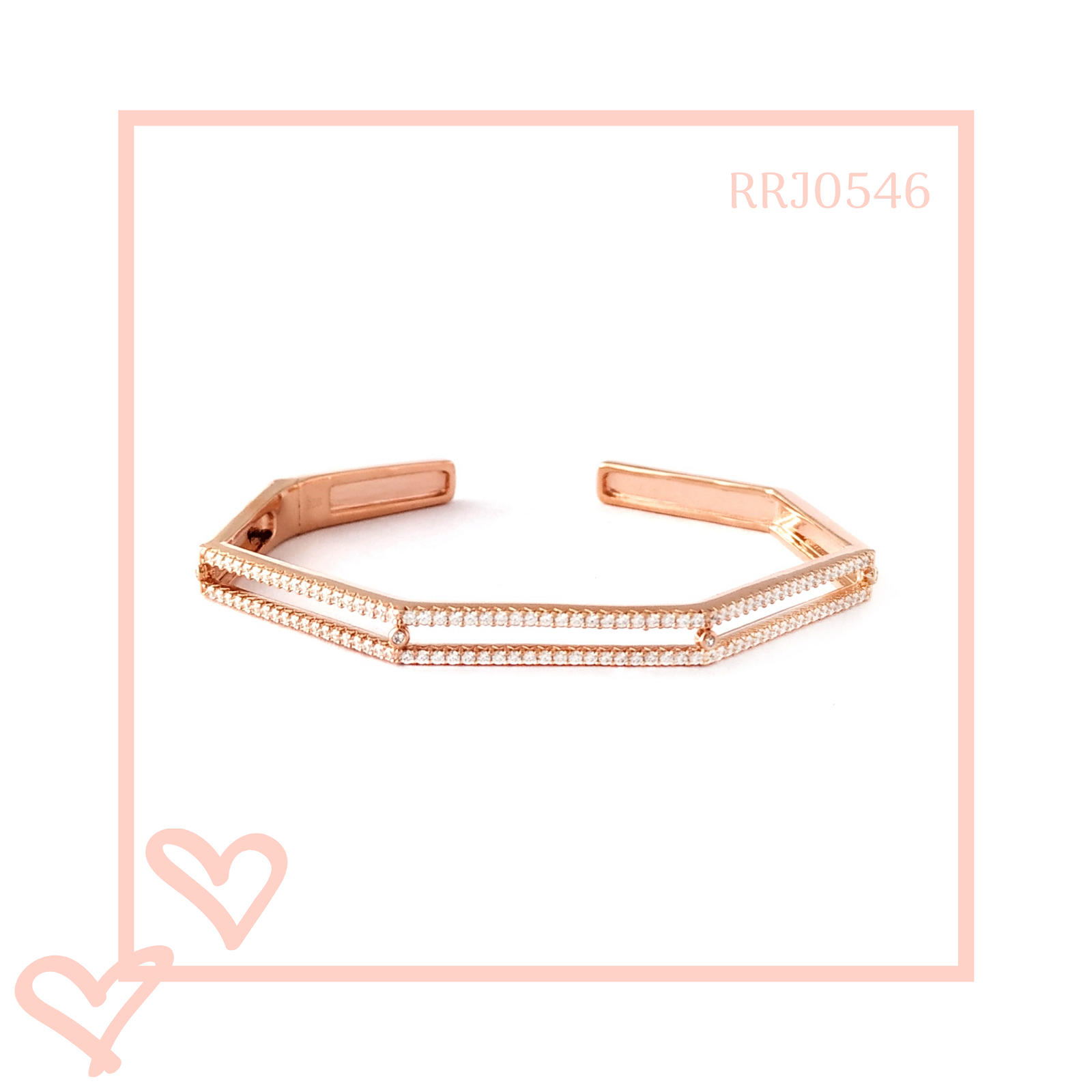 Geometric Rose Gold Cuff Bracelet - RishiRich Jewels