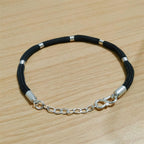 Luna Women's Black Thread Silver Nazariya Bracelet