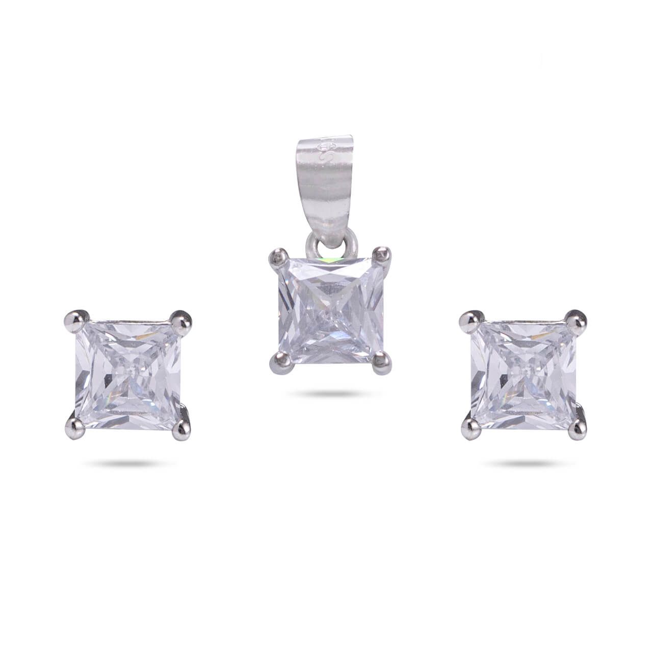 Princess Cut 1.25 Carat Pendant Set - RishiRich Jewels