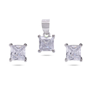 Princess Cut 1.25 Carat Pendant Set - RishiRich Jewels