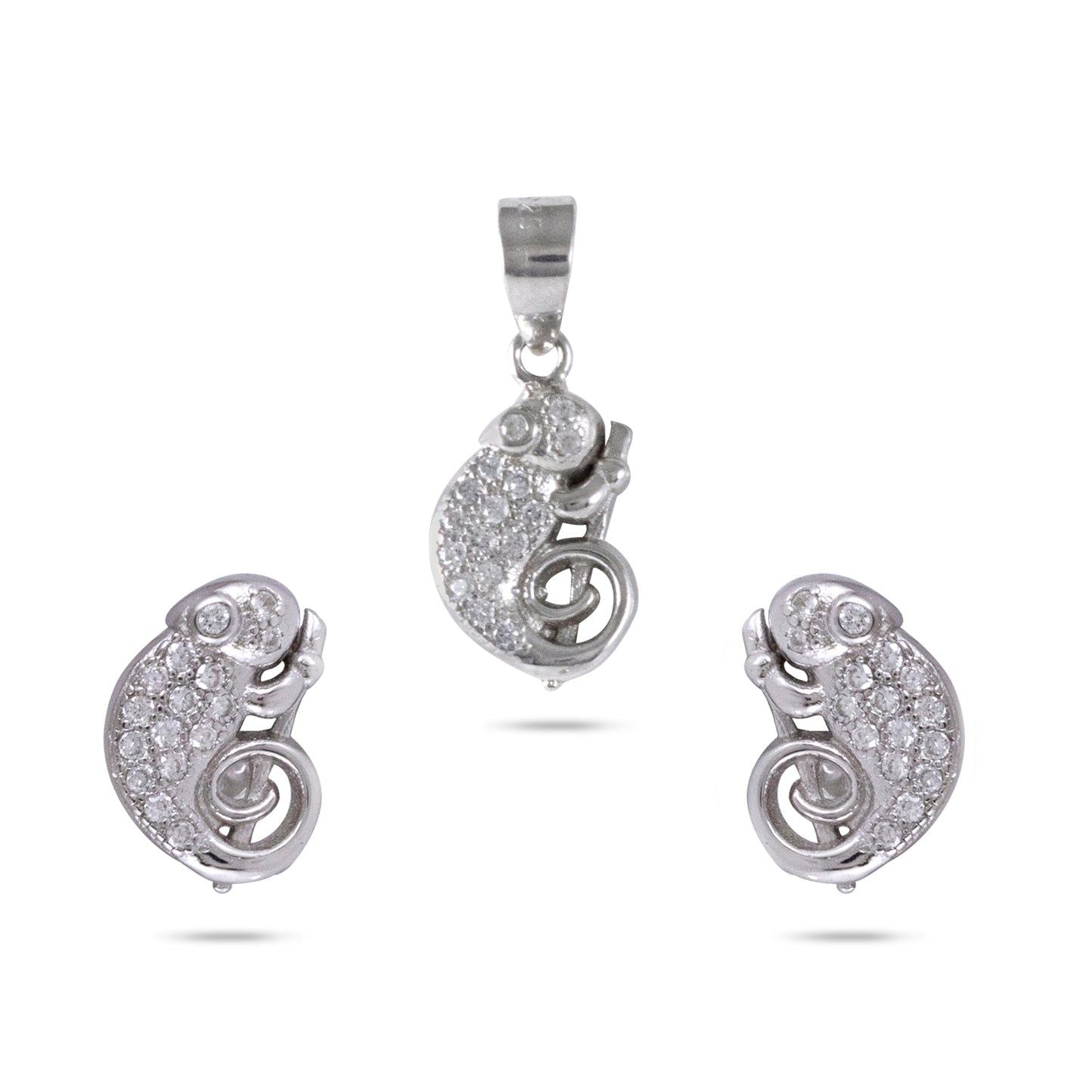 RRJ0020 Pure 925 Sterling Silver Pendant Set - RishiRich Jewels