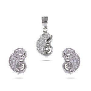 RRJ0020 Pure 925 Sterling Silver Pendant Set - RishiRich Jewels