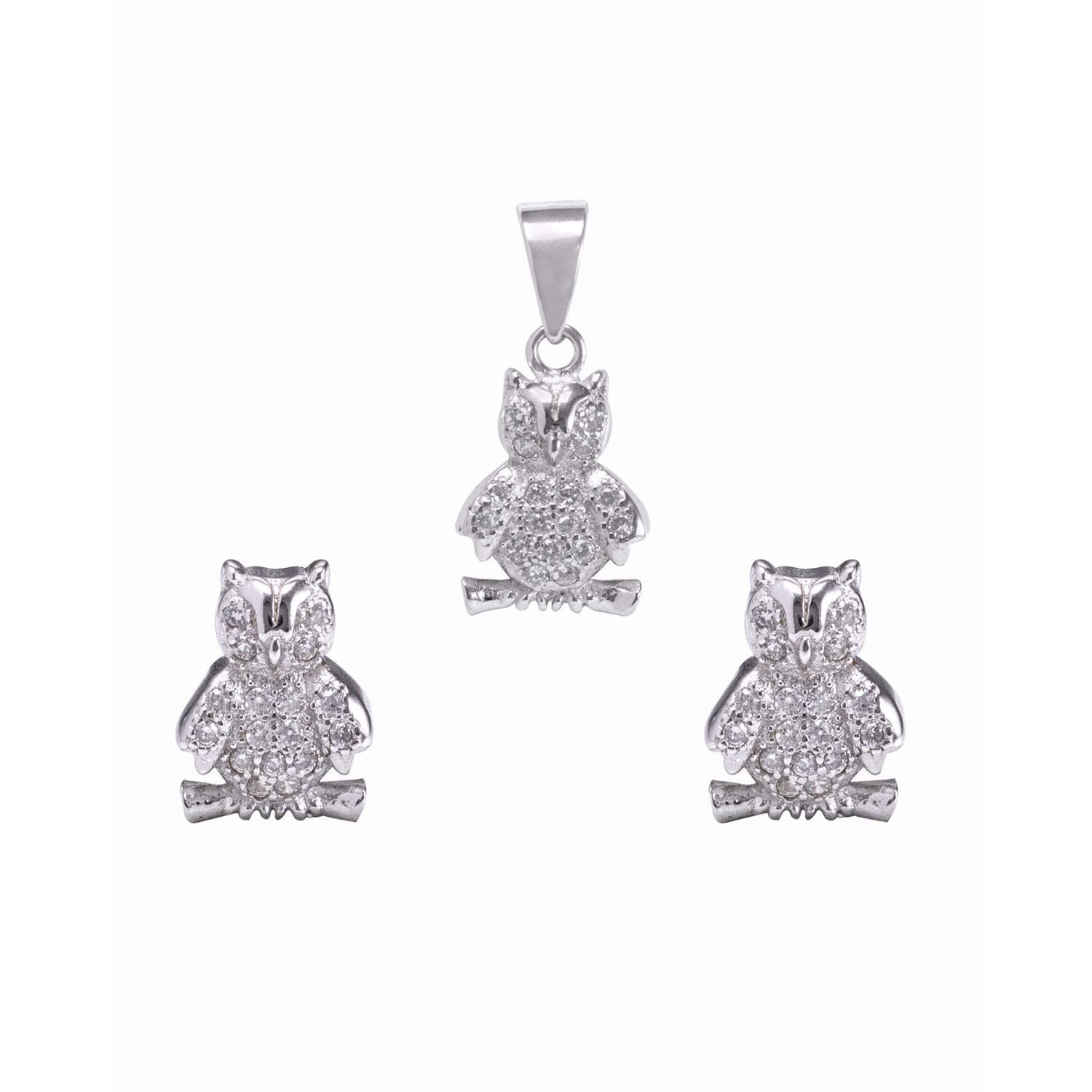 RRJ0021 Pure 925 Sterling Silver Pendant Set - RishiRich Jewels