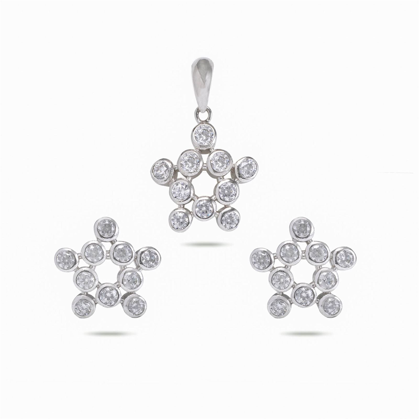 RRJ0025 Pure 925 Sterling Silver Pendant Set - RishiRich Jewels