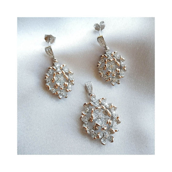 RRJ0029 Pure 925 Sterling Silver Pendant Set - RishiRich Jewels
