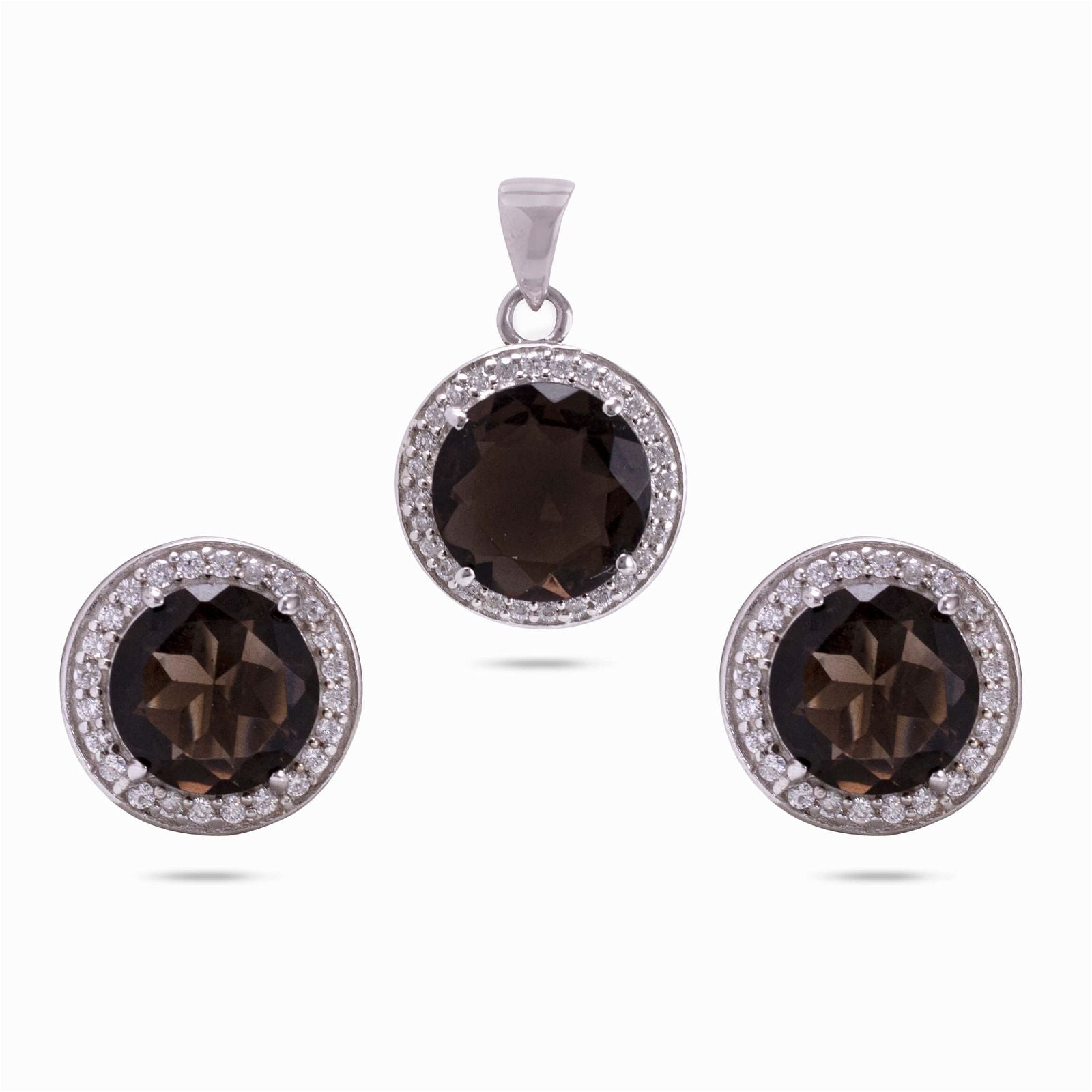 RRJ0051 Pure 925 Sterling Silver Pendant Set - RishiRich Jewels