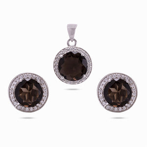 RRJ0051 Pure 925 Sterling Silver Pendant Set - RishiRich Jewels
