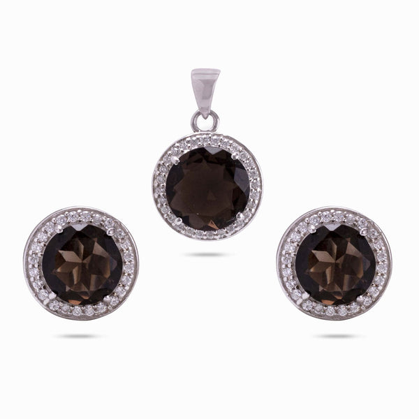 RRJ0051 Pure 925 Sterling Silver Pendant Set - RishiRich Jewels