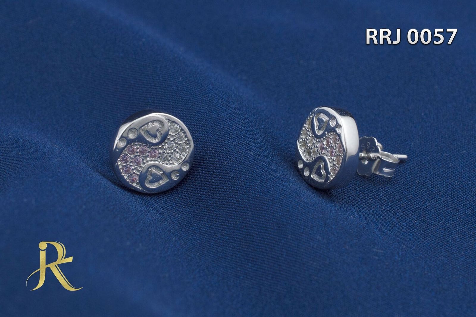 RRJ0057 Pure 925 Sterling Silver Stud - RishiRich Jewels